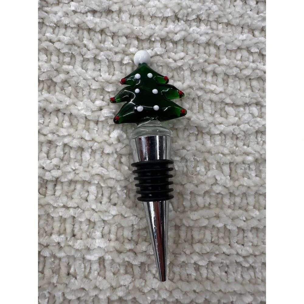 Cuisinart Wine Bottle‎ Stopper Set Christmas Snowman Tree Heart Holiday Barware